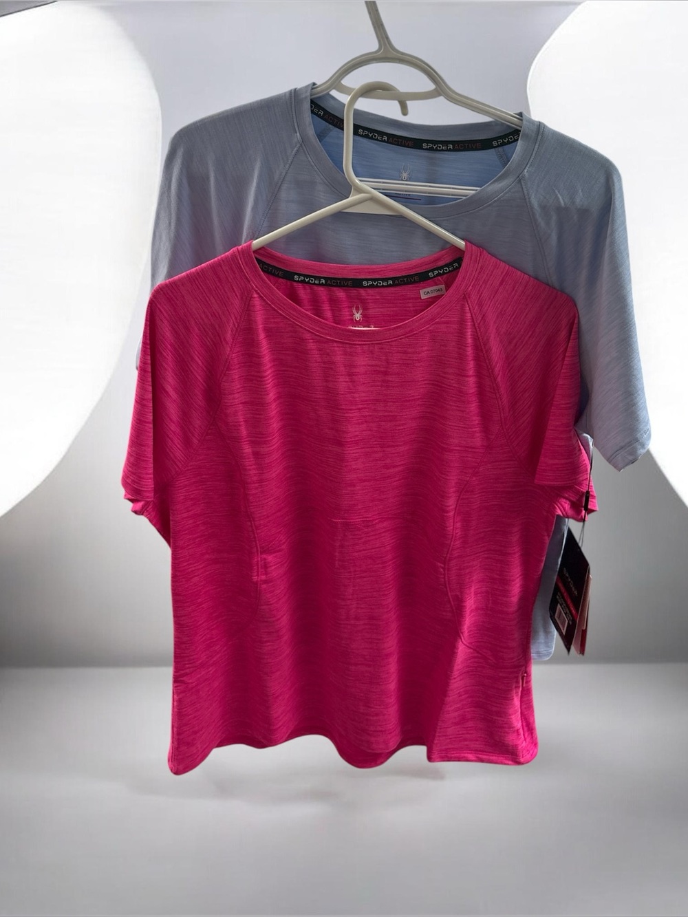 Spyder Active Light Blue and Hot Pink Women’s Performance Tops (2), XL